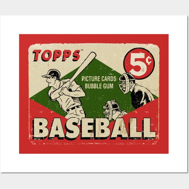 VINTAGE BASEBALL - TOPPS PICTURE CARDS bubble gum Wall Art by kedaiadon